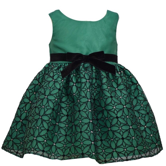 Bonnie Jean Sparkle Mesh Dress With Cardigan, 24 M - Picture 2 of 7